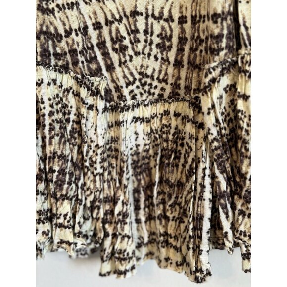 Free People Sierra Cami Criss Cross Top Size Small Brown Y2K Boho Flowy Festival - Picture 10 of 12